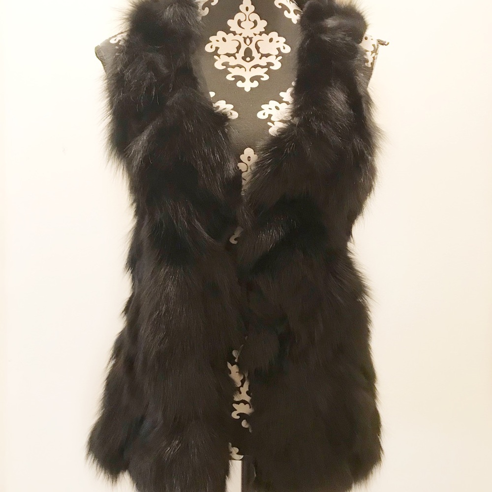 The Cue Cher Qu best M knitted black rabbit fur